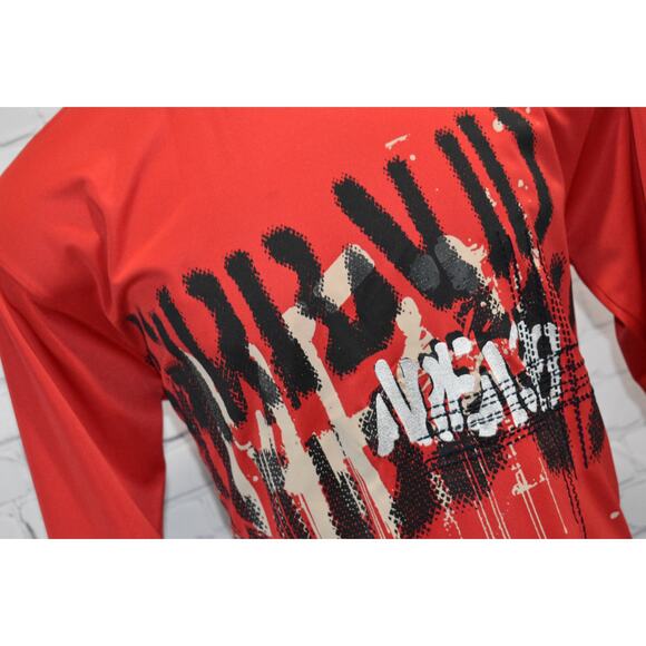 Le Jean De Marithe Francois Girbaud Shirt Mens Large Red Paint Splatter Vintage - Picture 6 of 9